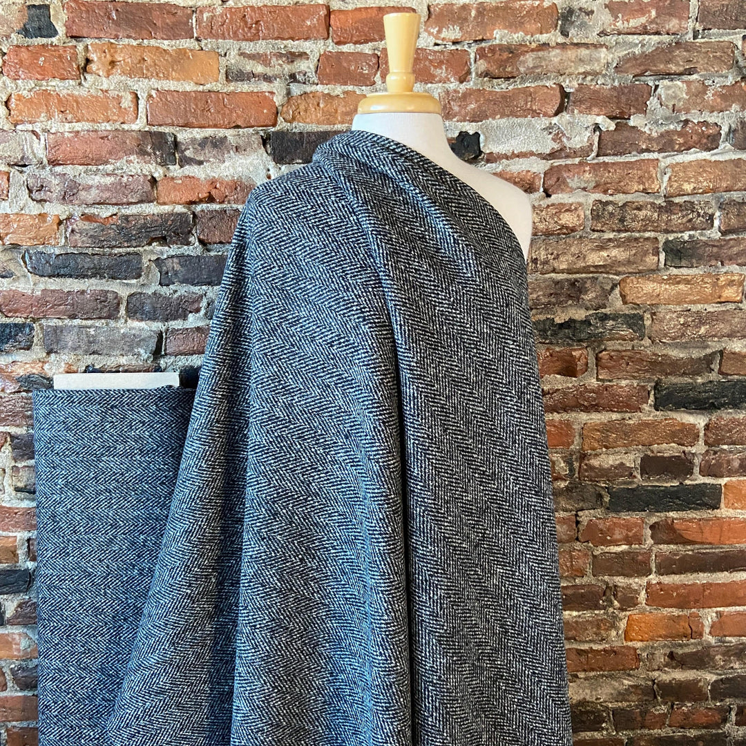 Default Herringbone Tweed Wool in Gray