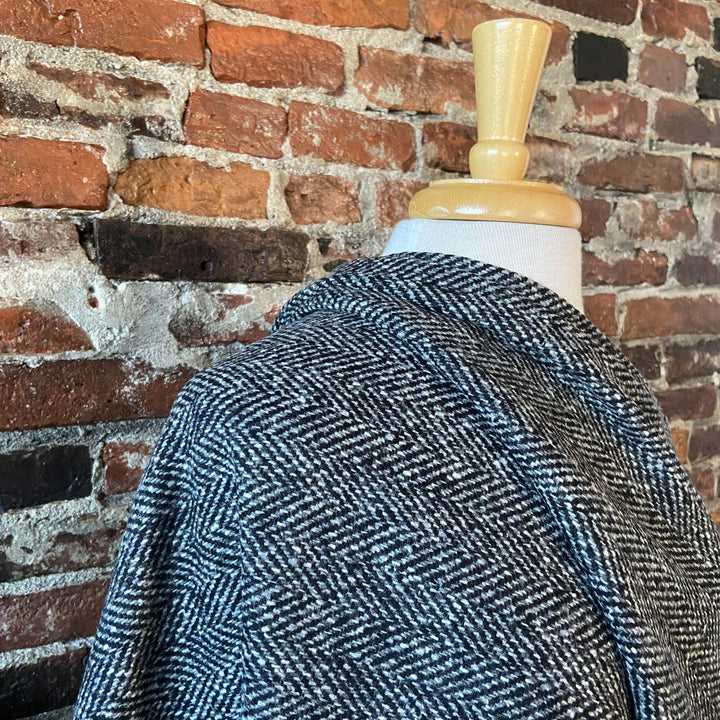 Default Herringbone Tweed Wool in Gray