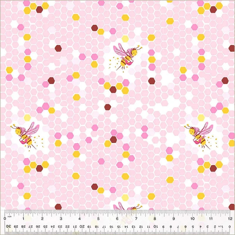 Default Hex Bee in Pink - Studio Edit - Heather Ross