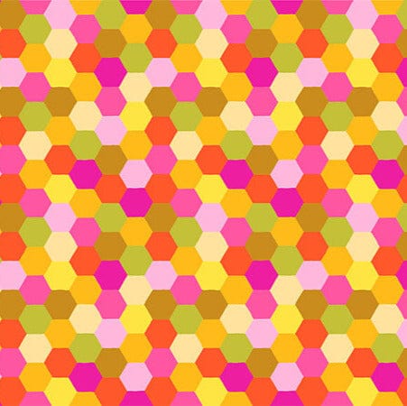 Default Hexagons in Citrus - Piecework - Anna Marie Textiles