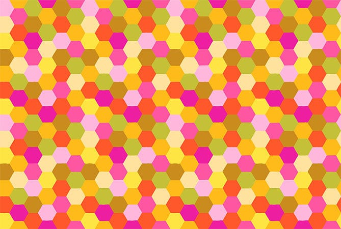 Default Hexagons in Citrus - Piecework - Anna Marie Textiles