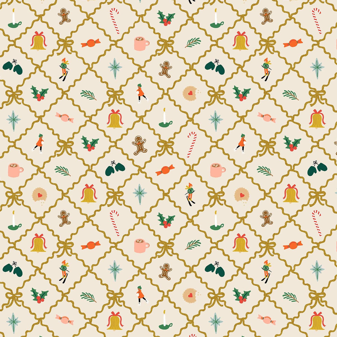 Default Holiday Argyle in Cream MET Gold - Holiday Classics IV