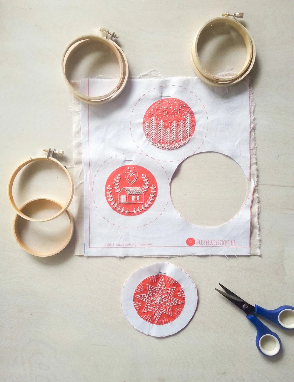 Default Holiday Ornaments Embroidery Kit - Cozyblue