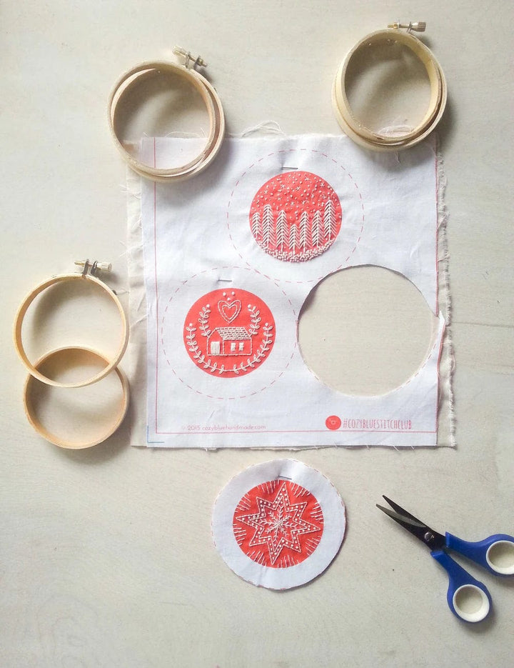 Default Holiday Ornaments Embroidery Kit - Cozyblue