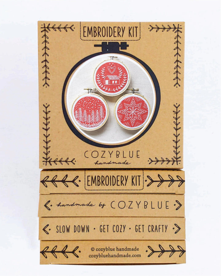 Default Holiday Ornaments Embroidery Kit - Cozyblue