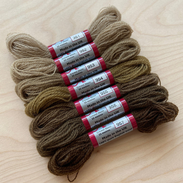 Individual Appleton Crewel Wool Skeins from the Drab Fawn Colorway