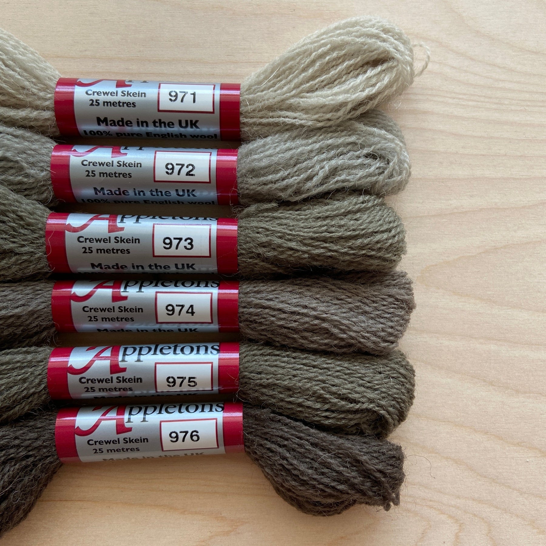 Appleton Wool Thread Individual Appleton Crewel Wool Skeins from the Elephant Grey Colorway ...