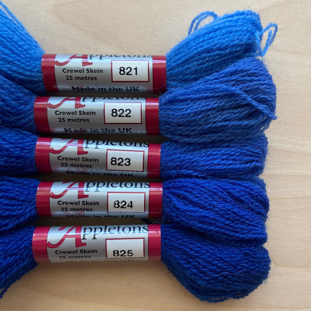 Individual Appletons Crewel Wool Skeins from the Royal Blue Colorway
