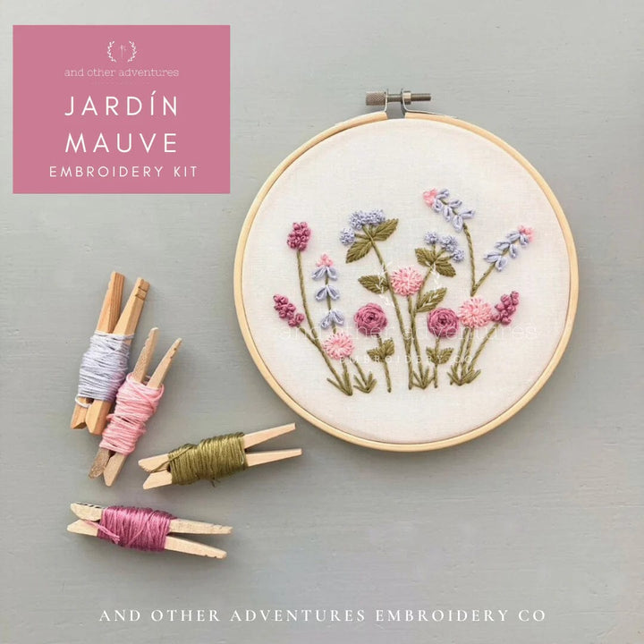 Default Jardin in Mauve Embroidery Kit - And Other Adventures Embroidery Co.