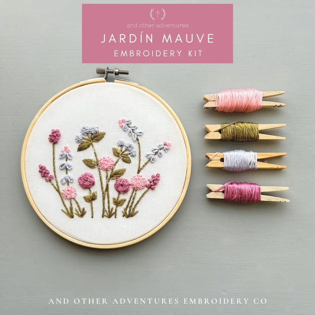 Default Jardin in Mauve Embroidery Kit - And Other Adventures Embroidery Co.