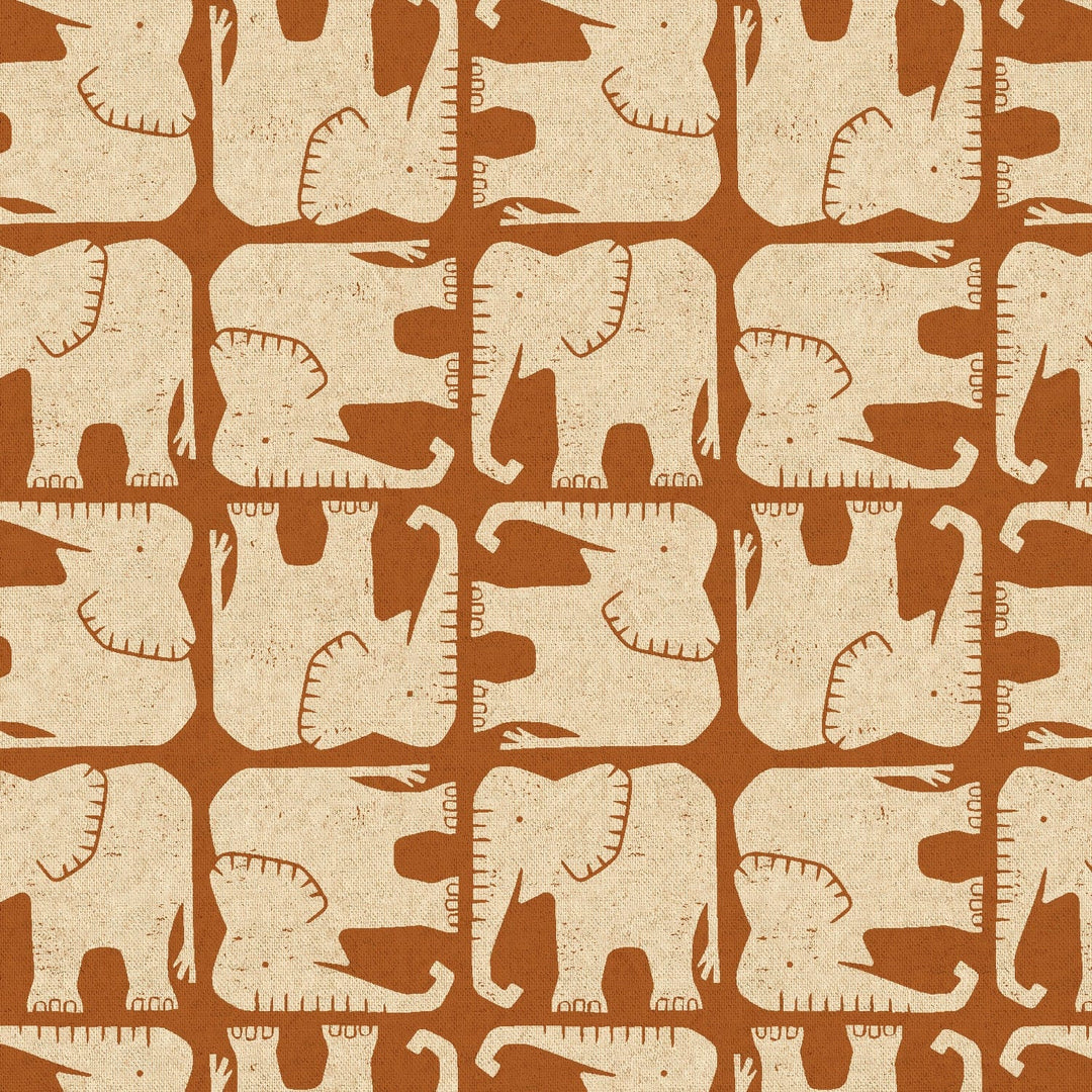 Default Jolly Elephant in Umber CANVAS - Rising Sun - Loes Van Oosten