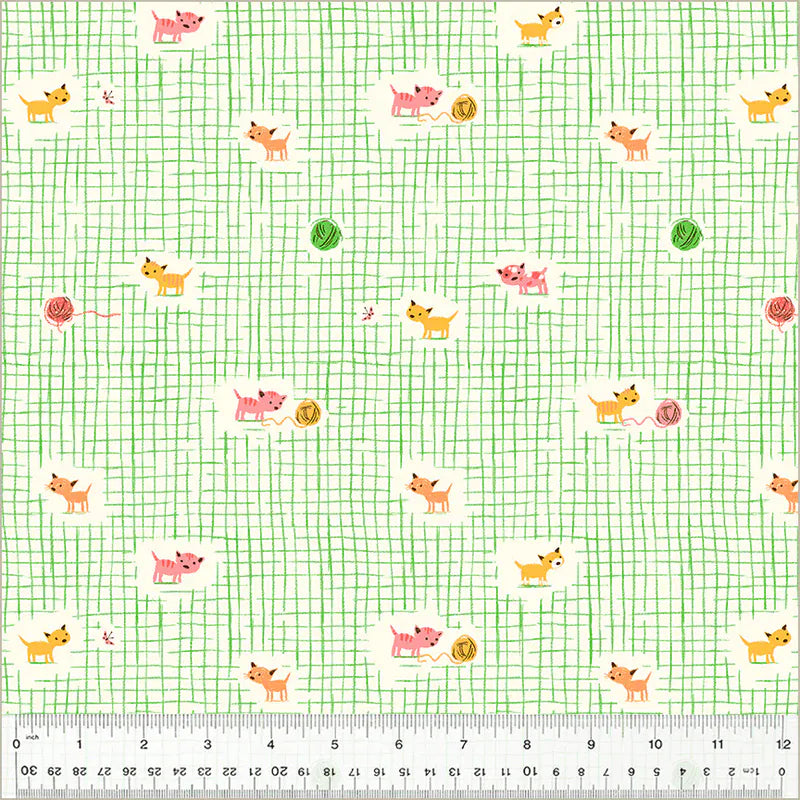 Default Kitten Plaid in Green - Heather Ross Favorites