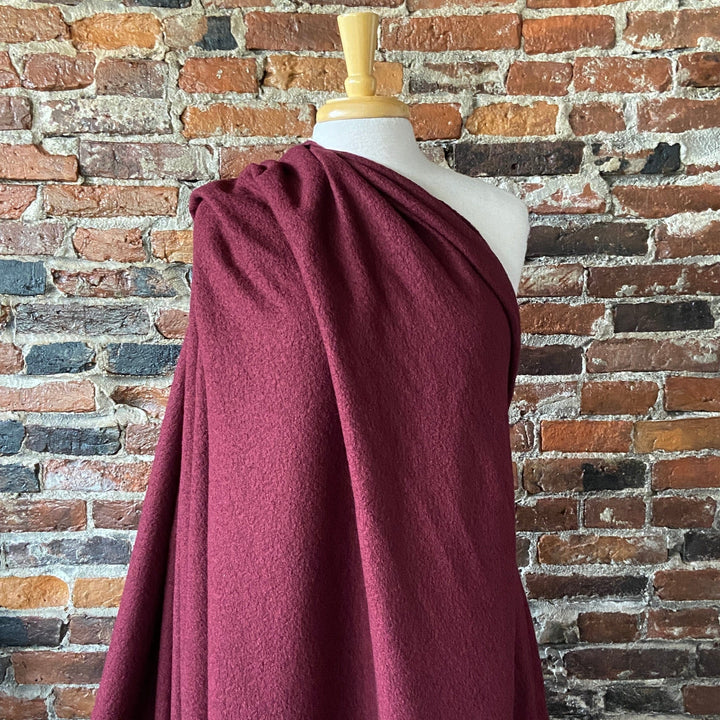 Default Lana Bollito Stretch Boiled Wool in Burgundy