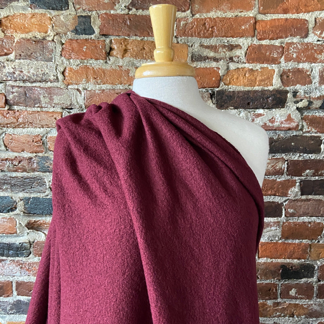 Default Lana Bollito Stretch Boiled Wool in Burgundy