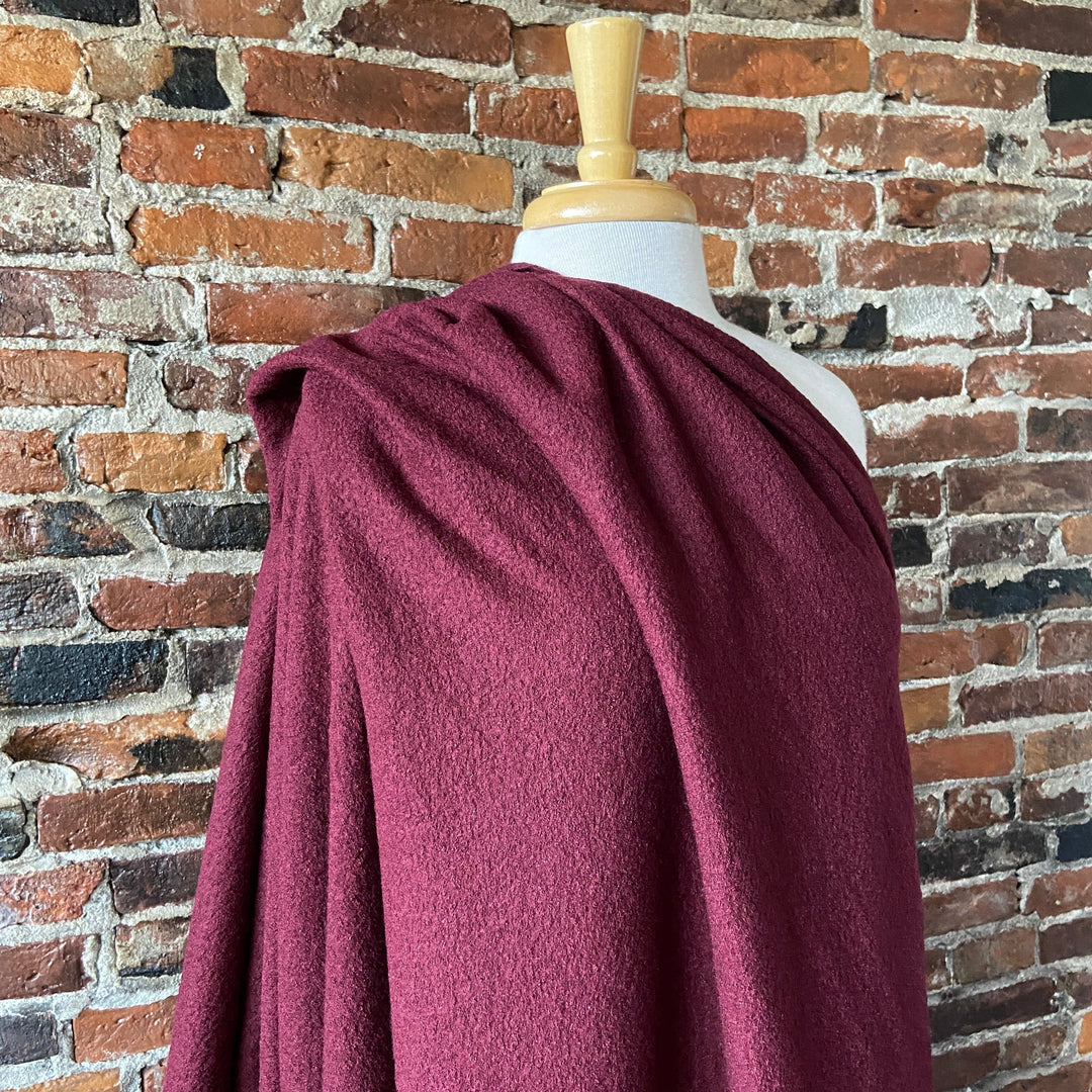 Default Lana Bollito Stretch Boiled Wool in Burgundy