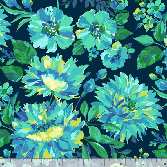 Default Large Floral in Navy - Blue Crush - Marcus Fabrics