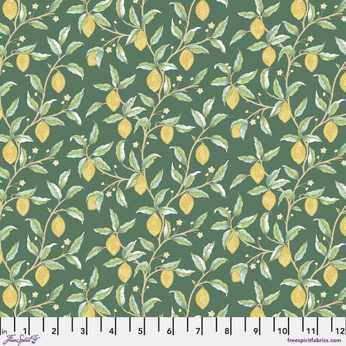 Lemon Tree in Dark Green - Leicester Collection - Morris & Company for Freespirit