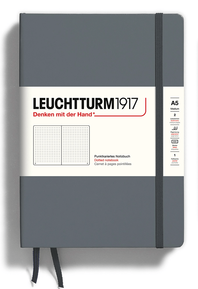 DOTTED Leuchtturm A5 Hardcover Notebook in Anthracite - Parent