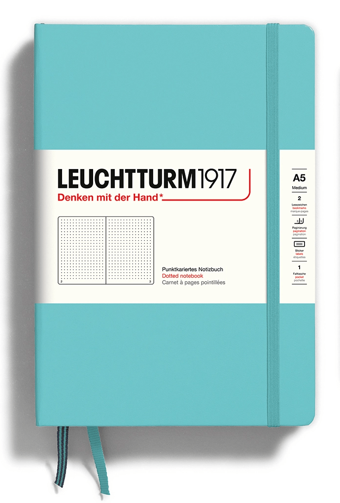 DOTTED Leuchtturm A5 Hardcover Notebook in Aquamarine - Parent