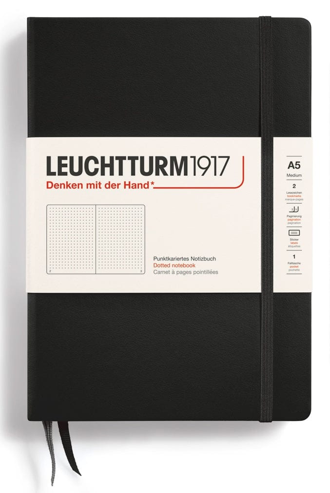 DOTTED Leuchtturm A5 Hardcover Notebook in Black - Parent