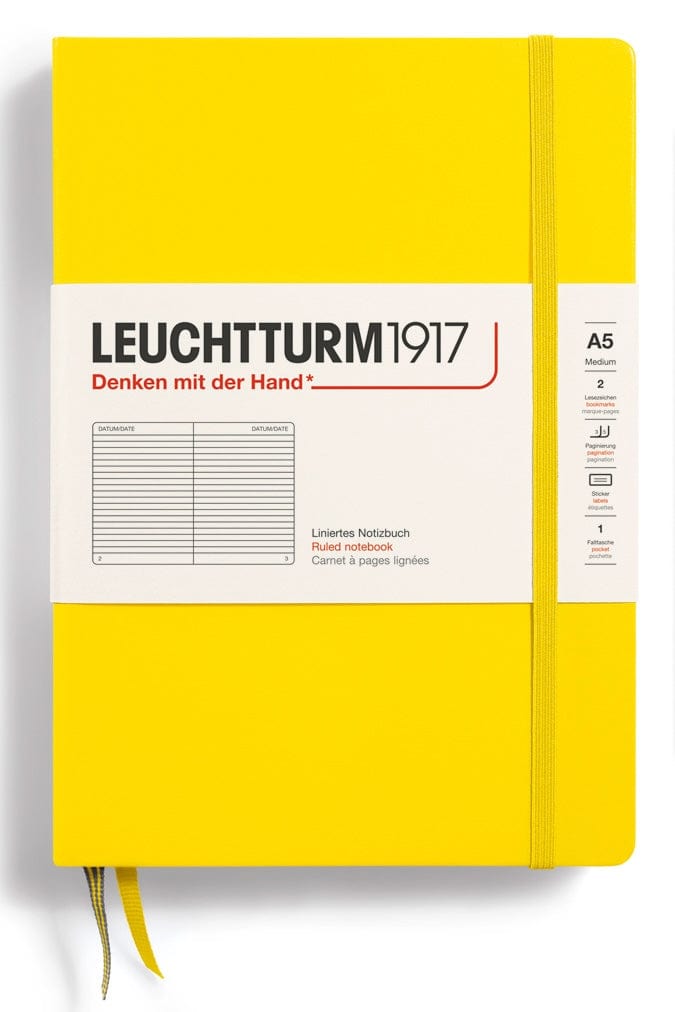 LINED Leuchtturm A5 Hardcover Notebook in Lemon - Parent