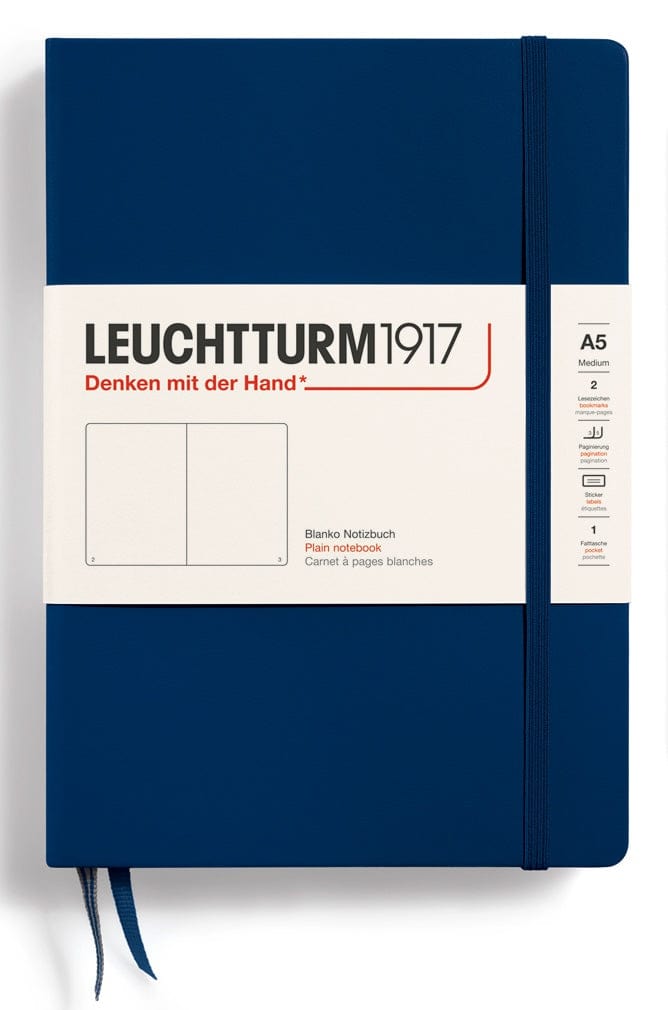 BLANK Leuchtturm A5 Hardcover Notebook in Navy - Parent