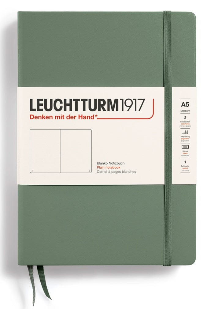 BLANK Leuchtturm A5 Hardcover Notebook in Olive - Parent
