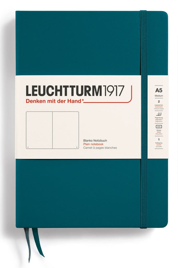BLANK Leuchtturm A5 Hardcover Notebook in Pacific Green - Parent