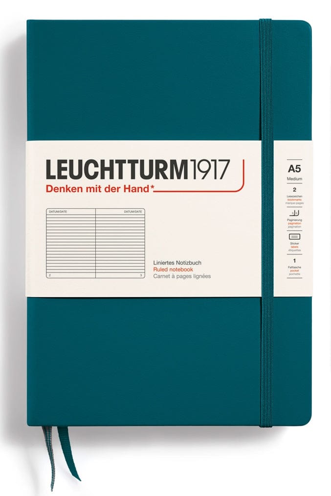 LINED Leuchtturm A5 Hardcover Notebook in Pacific Green - Parent