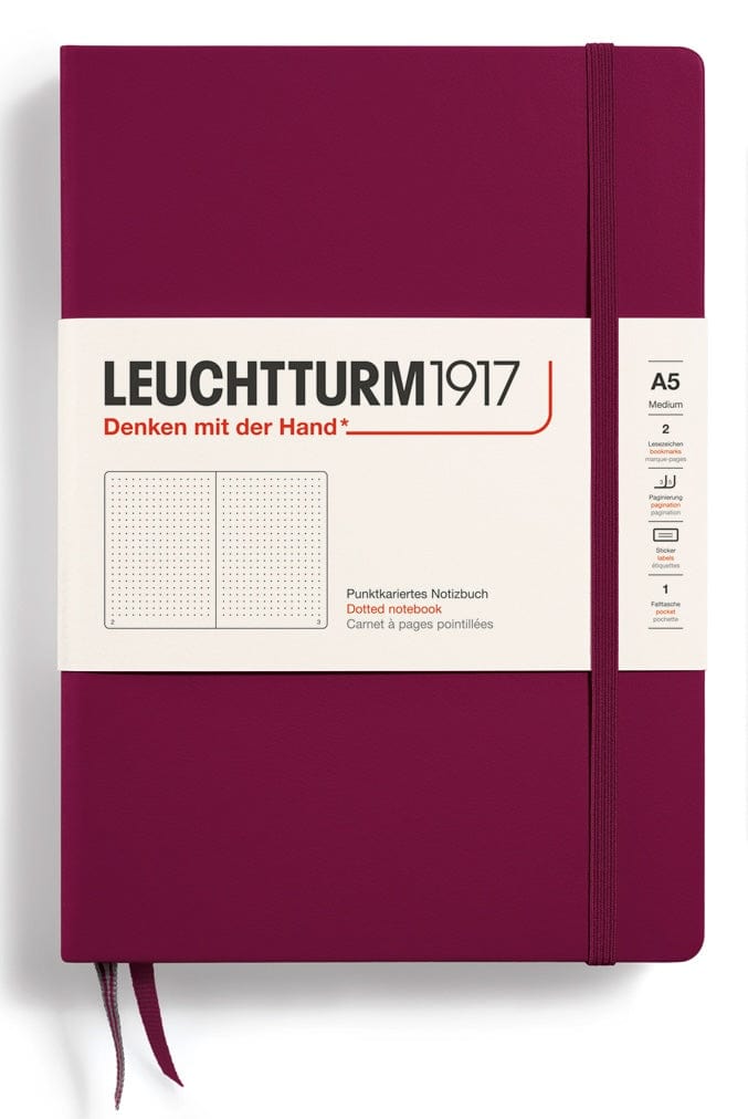 DOTTED Leuchtturm A5 Hardcover Notebook in Port Red - Parent