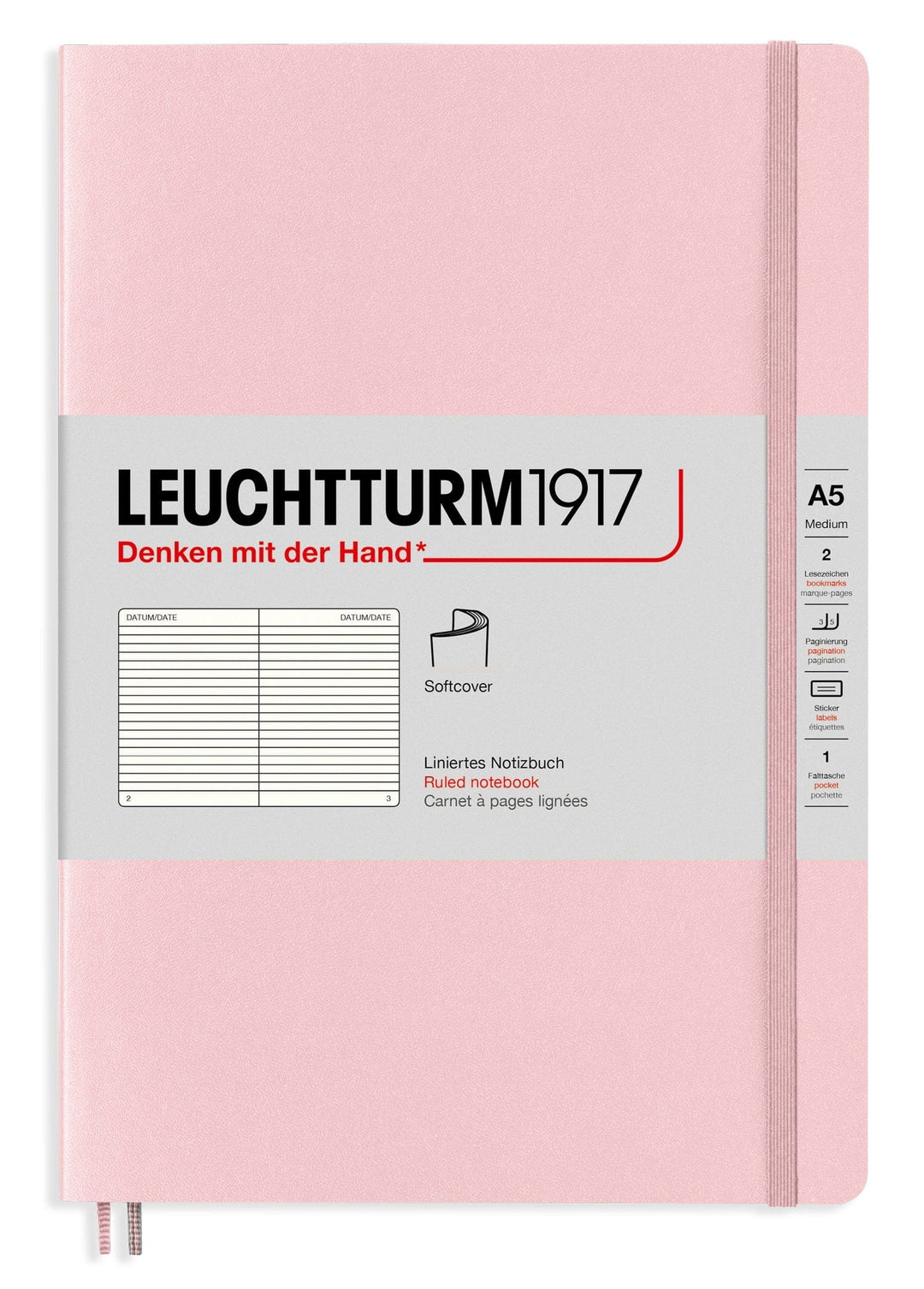 LINED Leuchtturm A5 Hardcover Notebook in Powder - Parent