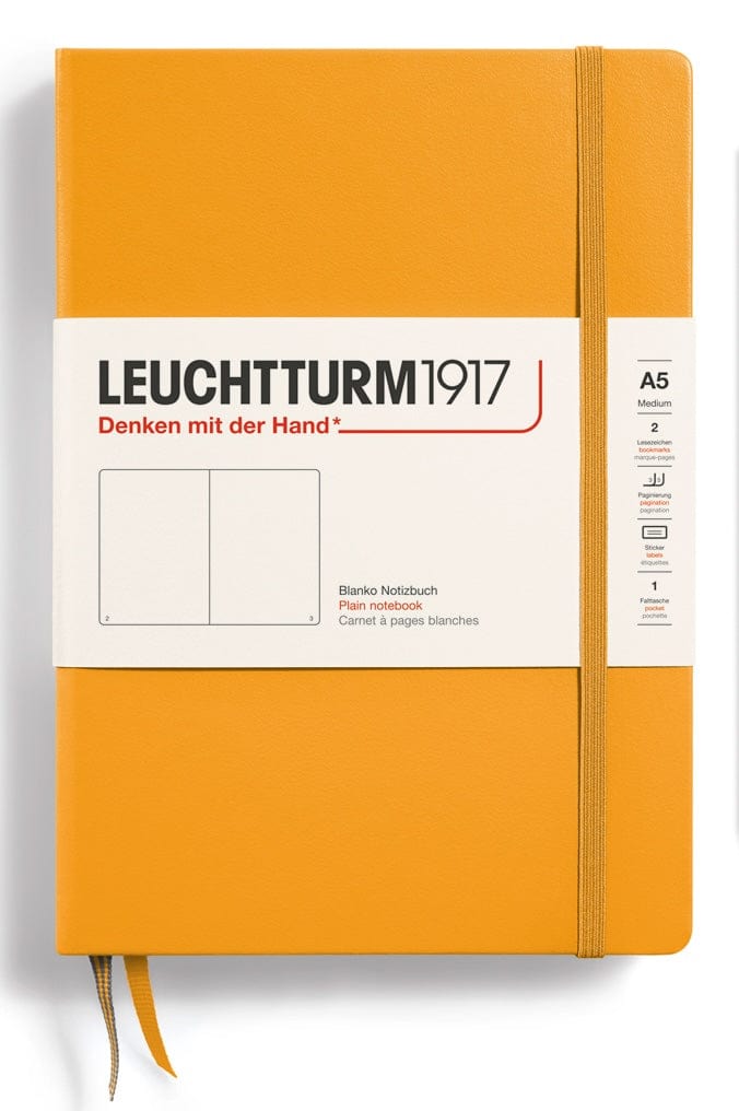 BLANK Leuchtturm A5 Hardcover Notebook in Rising Sun - Three page design options