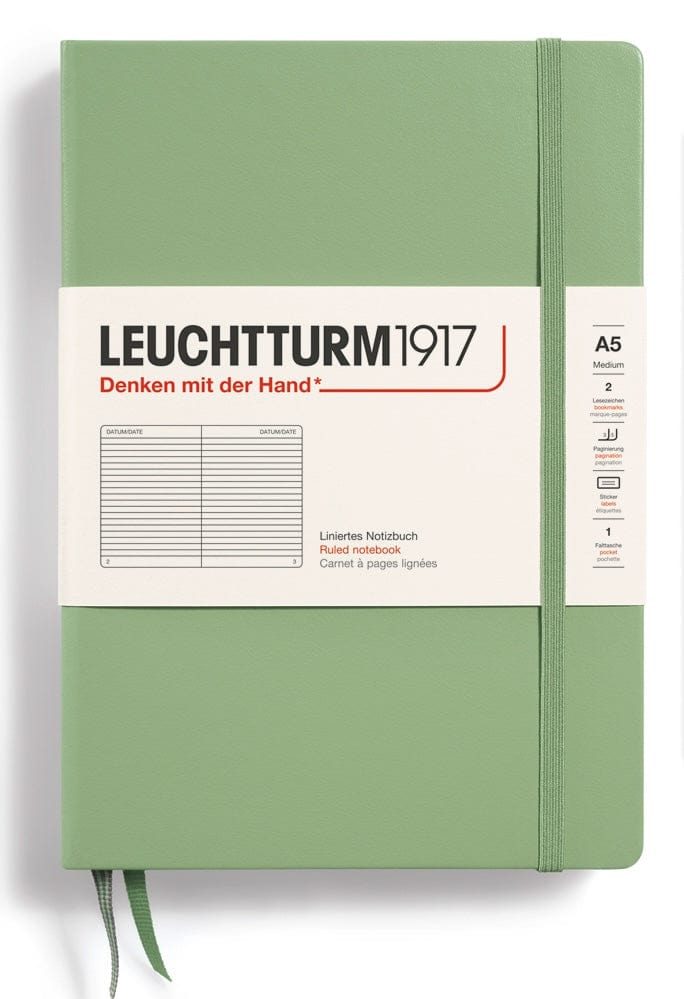 LINED Leuchtturm A5 Hardcover Notebook in Sage - Parent