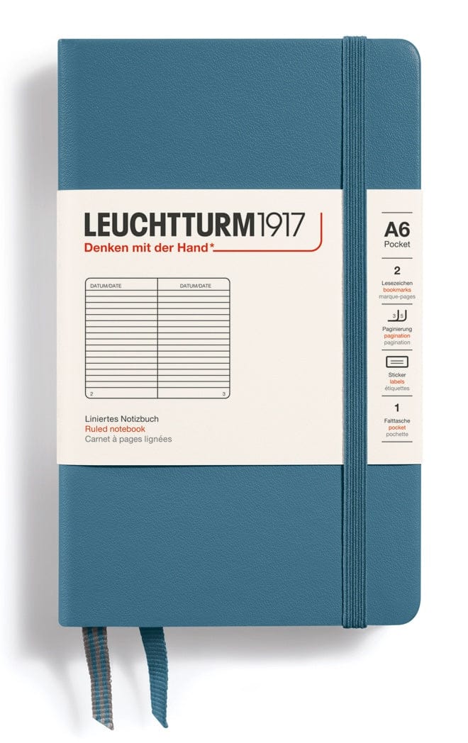 LINED Leuchtturm A5 Hardcover Notebook in Stone Blue - Parent