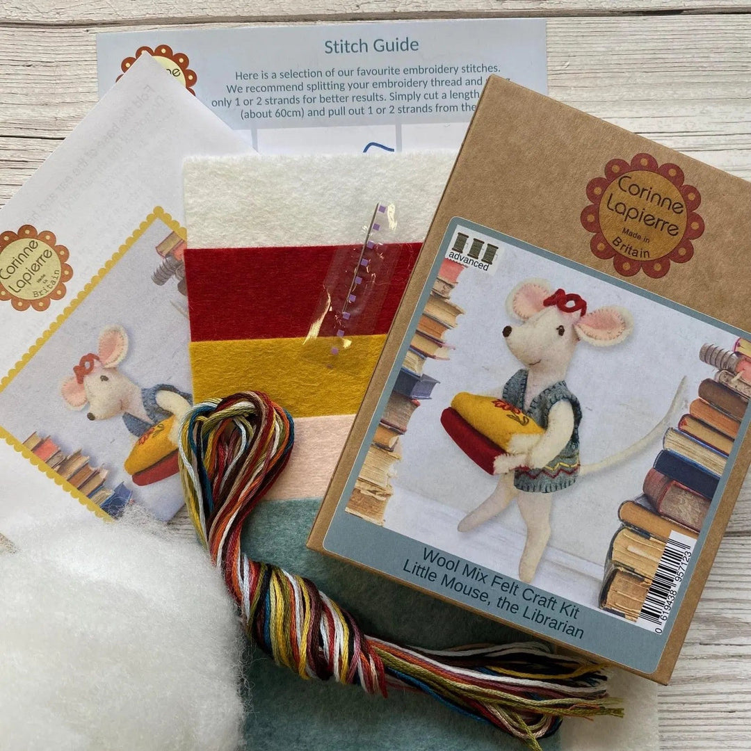 Default Little Mouse Librarian - Corinne Lapierre Embroidery Kit