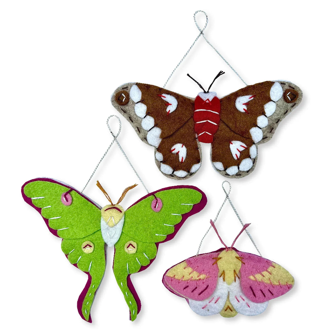 Default Luna, Cecropia, Rosy Maple Moth Ornaments - Whimsey Ornament Kit from Heidi Boyd