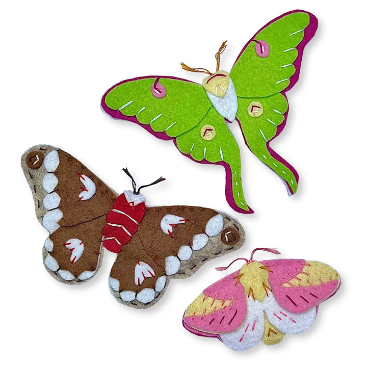 Default Luna, Cecropia, Rosy Maple Moth Ornaments - Whimsey Ornament Kit from Heidi Boyd