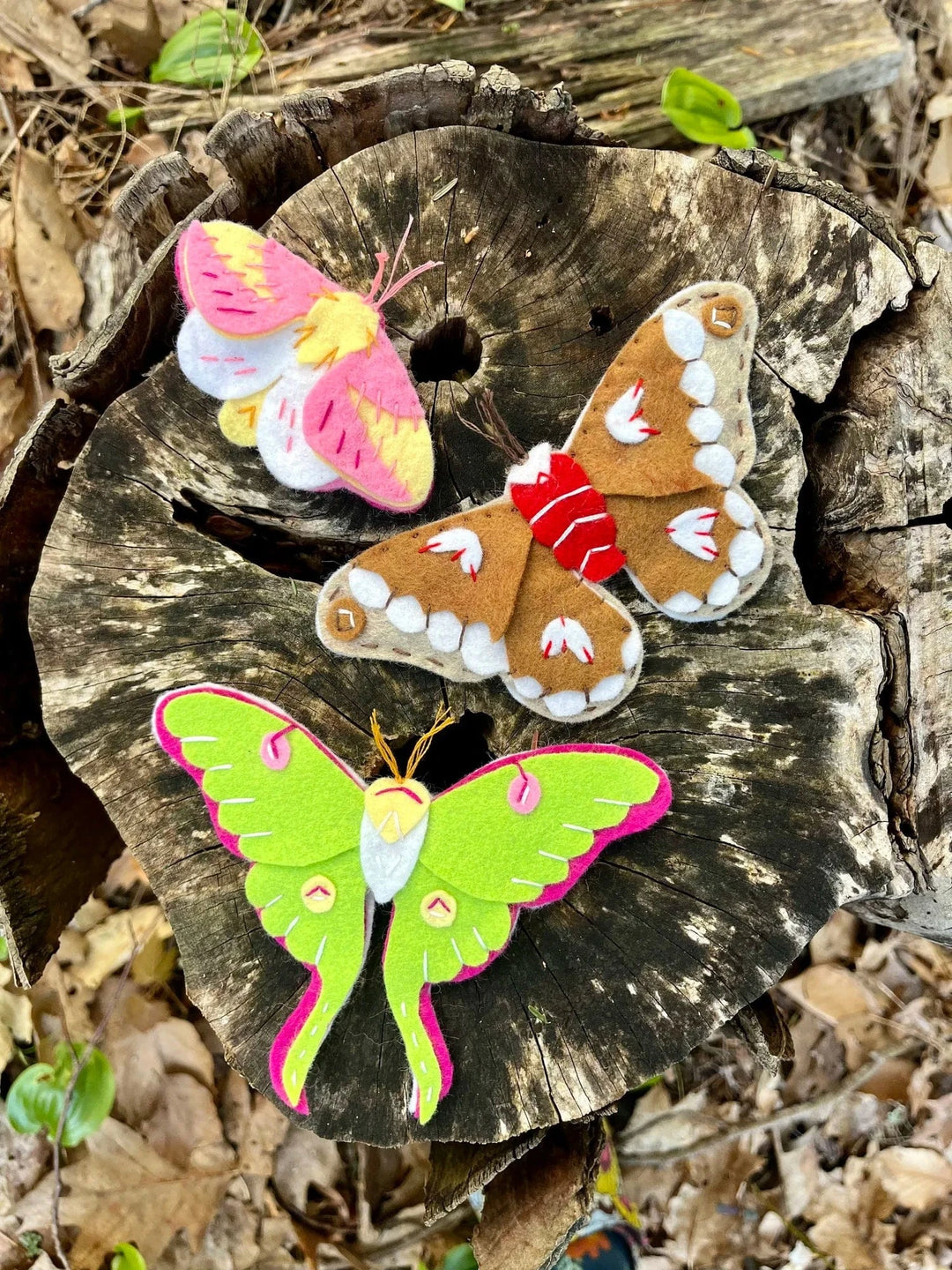 Default Luna, Cecropia, Rosy Maple Moth Ornaments - Whimsey Ornament Kit from Heidi Boyd