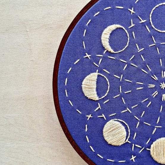 Lunar Blossom Embroidery Kit - Cozyblue Handmade