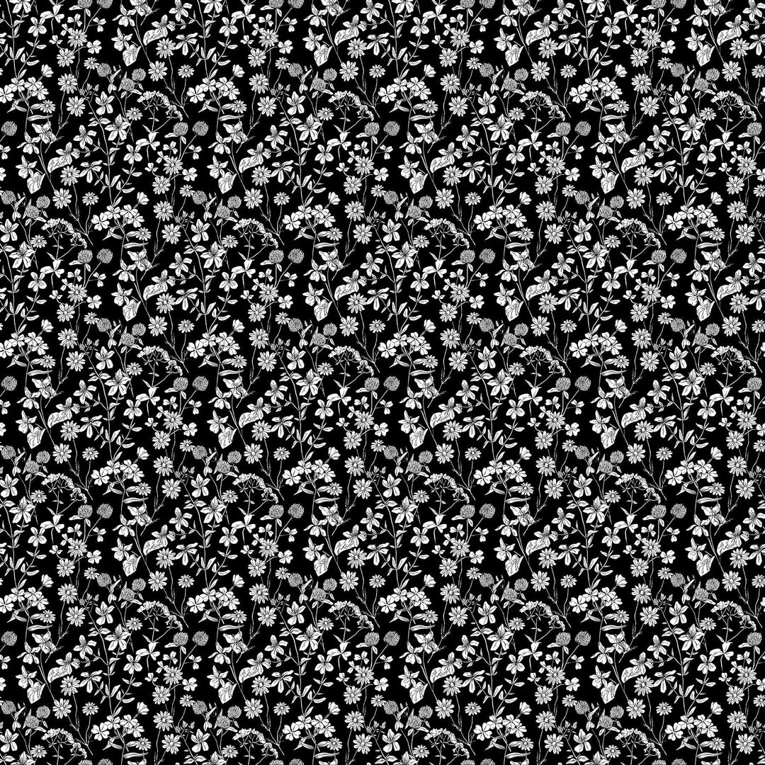 Default Meadow Flowers in Black & White - Nature's Sketchbook
