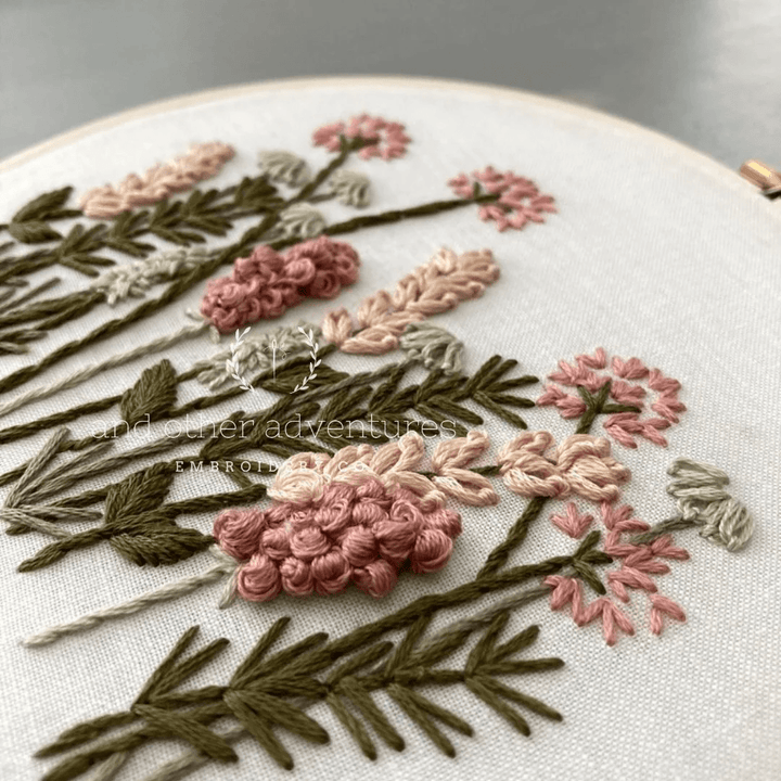 Meadow in Blush & Olive Embroidery Kit - And Other Adventures