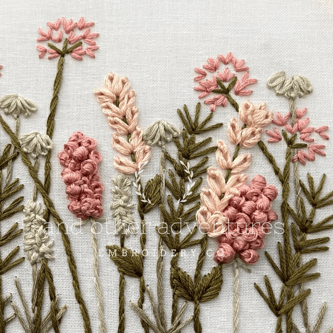 Meadow in Blush & Olive Embroidery Kit - And Other Adventures