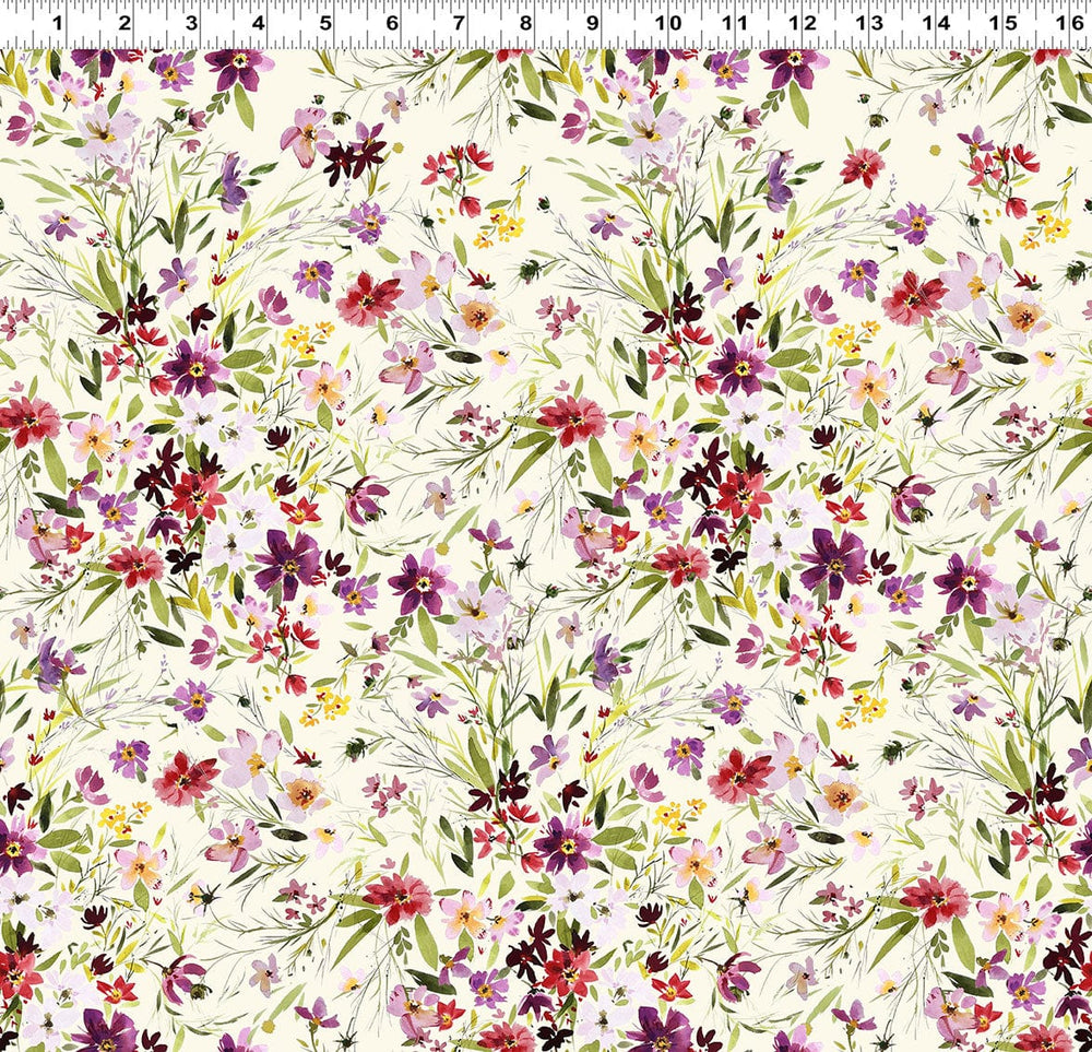 Default Meadow in Cream - Summer Garden - Clothworks