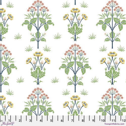 Meadowsweet in White - Leicester Collection - Morris & Company for Freespirit