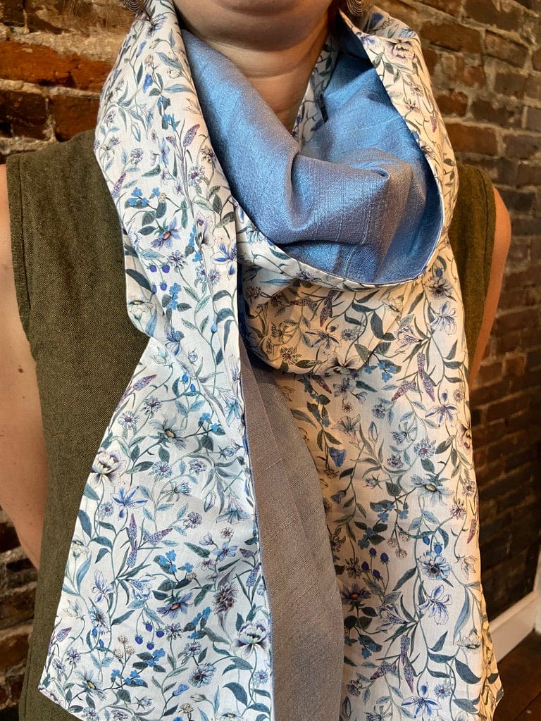 Default Megumi Blue & Forget-Me-Not - Liberty and Silk Scarf Kit 2024