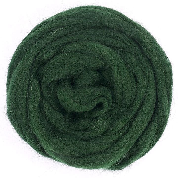 Default Merino Roving in Deep Forest - 50 gram bag - Color 628 - Raised and Procesed in Europe