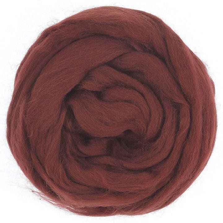 Default Merino Roving in Mahogany - 50 gram bag - Color 617 - Raised and Procesed in Europe
