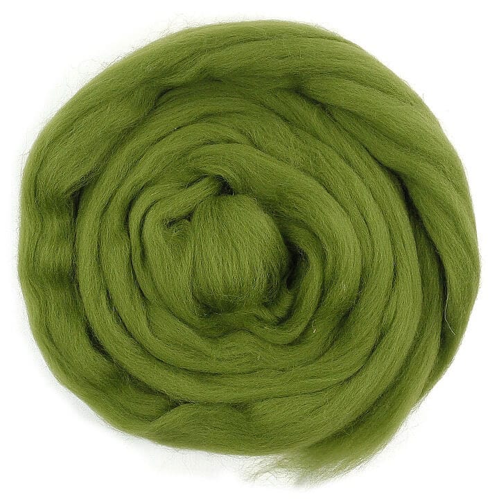 Default Merino Roving in Moss - 50 gram bag - Color 632 - Raised and Procesed in Europe