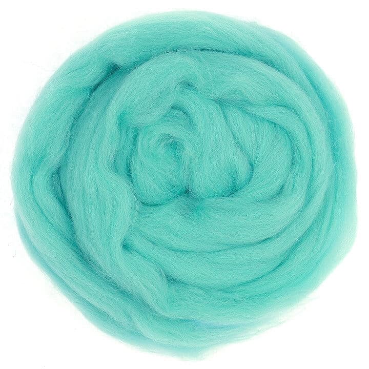 Default Merino Wool Top Roving in Blue Lagoon - 50 gram bag (1.75oz) - Color 669 - Raised and Procesed in Europe