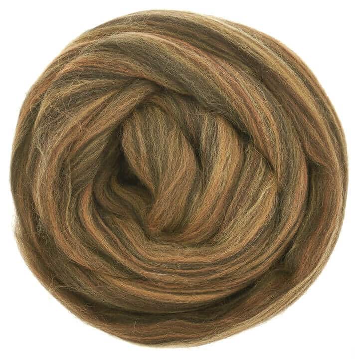 Default Merino Wool Top Roving in Bronze Mix - 50 gram bag (1.75oz) - Color 650 - Raised and Procesed in Europe